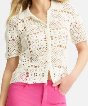 LIU.JO CARDIGAN CROCHET BLANC