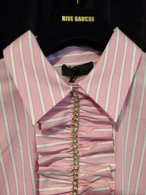 CHEMISE RAYÉE ROSE & STRASS – Image 2