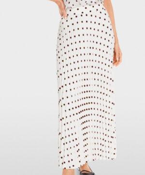 MARCCAIN Maxi-jupe plissée avec imprimé pois