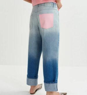 PANTALON JEAN BOYFRIEND À REVERS HABILLE – Image 2