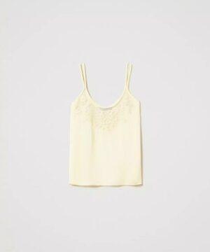 TWINSET Top en satin avec broderie