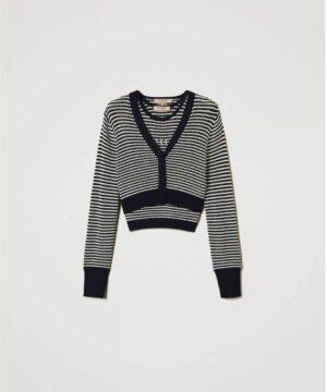 TWINSET Cardigan et haut en tricot rayé