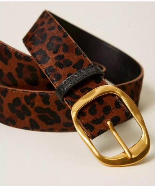 TWINSET Ceinture en cuir animalier