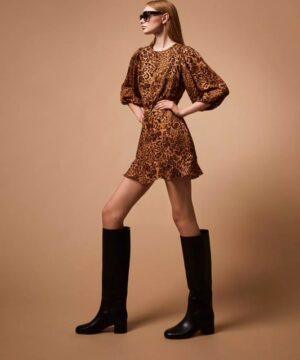 TWINSET Robe courte jacquard avec imprimé animalier