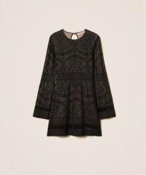 TWINSET Robe courte en maille ajourée