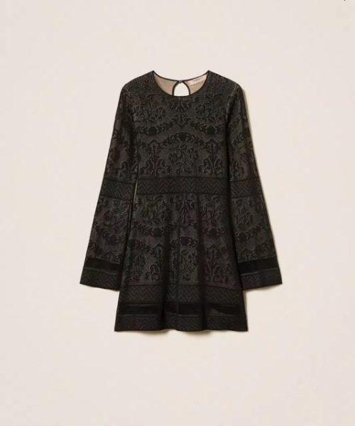 TWINSET Robe courte en maille ajourée
