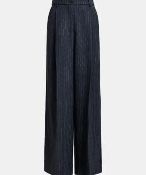 ESSENTIEL ANTWERP Pantalon large gris clair et gris foncé à fines rayures