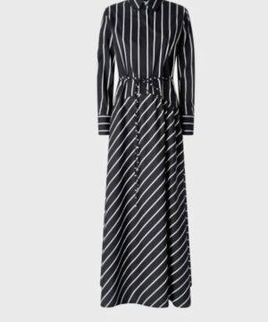 PINKO Robe longue en popeline à rayures RIVE GAUCHE BELFORT