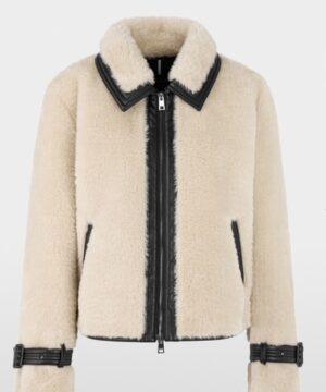 MARCCAIN Veste en fausse fourrure avec détails à lanières