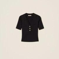 TWINSET Pull polo avec bouton bijoux RIVE GAUCHE BELFORT