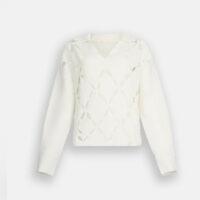 LIU.JO Pull 100 % laine avec découpes écru BOUTIQUE RIVE GAUCHE BELFORT