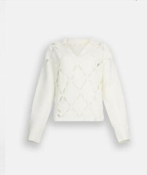 LIU.JO Pull 100 % laine avec découpes écru BOUTIQUE RIVE GAUCHE BELFORT