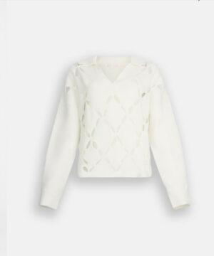 LIU.JO Pull 100 % laine avec découpes écru BOUTIQUE RIVE GAUCHE BELFORT