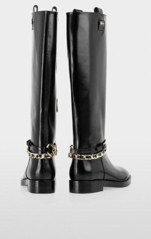 MARCCAIN Bottes d'équitation en cuir avec détail décoratif