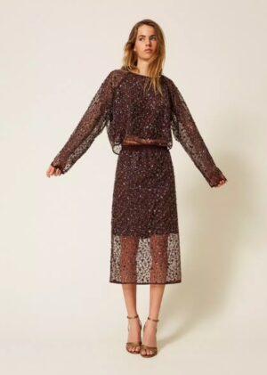 TWINSET Blouse en tulle avec sequins