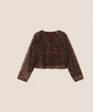 TWINSET Blouse en tulle avec sequins BOUTIQUE RIVE GAUCHE BELFORT
