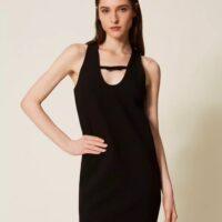 TWINSET Robe courte en crêpe avec broderie RIVE GAUCHE BELFORT