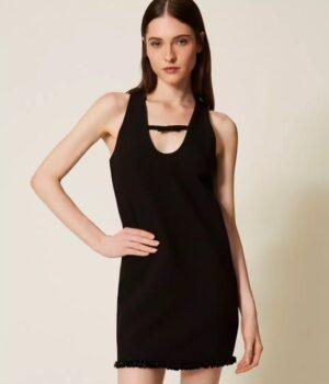 TWINSET Robe courte en crêpe avec broderie RIVE GAUCHE BELFORT