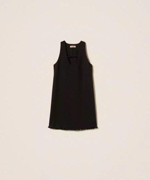 TWINSET Robe courte en crêpe avec broderie RIVE GAUCHE BELFORT