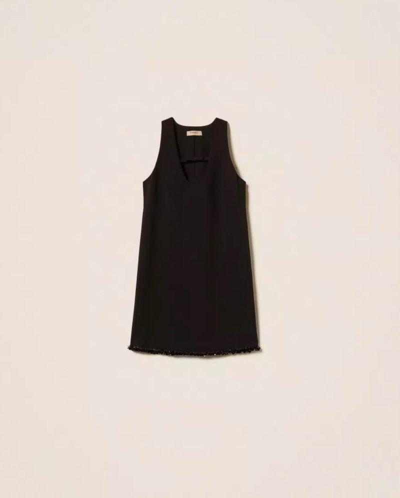 TWINSET Robe courte en crêpe avec broderie RIVE GAUCHE BELFORT