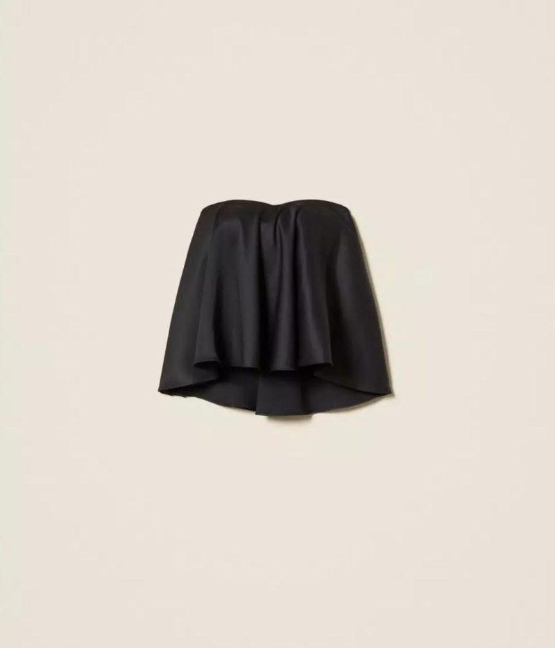 TWINSET Top bustier en satin avec construction intérieure en néoprène pour apporter soutien et structure. Il présente une fermeture éclair et une coupe évasée. BOUTIQUE RIVE GAUCHE BELFORT