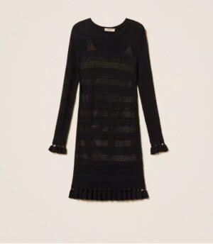 TWINSET Robe courte en maille avec volants BOUTIQUE RIVE GAUCHE BELFORT