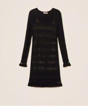 TWINSET Robe courte en maille avec volants BOUTIQUE RIVE GAUCHE BELFORT