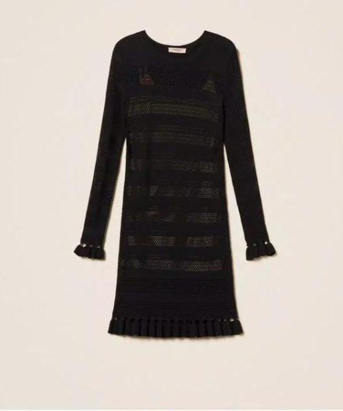 TWINSET Robe courte en maille avec volants BOUTIQUE RIVE GAUCHE BELFORT