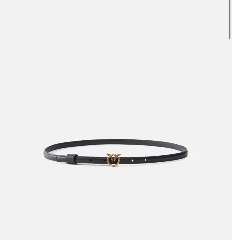 Fine ceinture en cuir avec mini boucle Love Birds Diamond Cut en métal galvanisé or antique ou vieil RIVE GAUCHE BELFORT