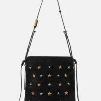 PINKO Petit sac Mini Slouchy daim avec clous en forme d’étoile RIVE GAUCHE BELFORT