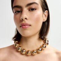 ESSENTIEL ANTWERP Collier à grosses perles dorées OR