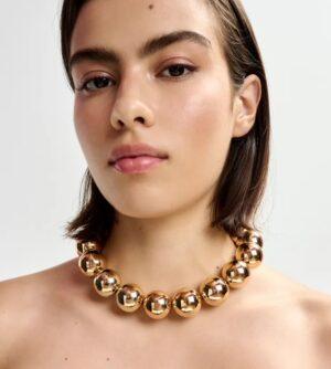 ESSENTIEL ANTWERP Collier à grosses perles dorées OR