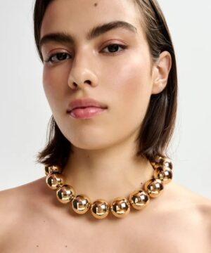 ESSENTIEL ANTWERP Collier à grosses perles dorées OR