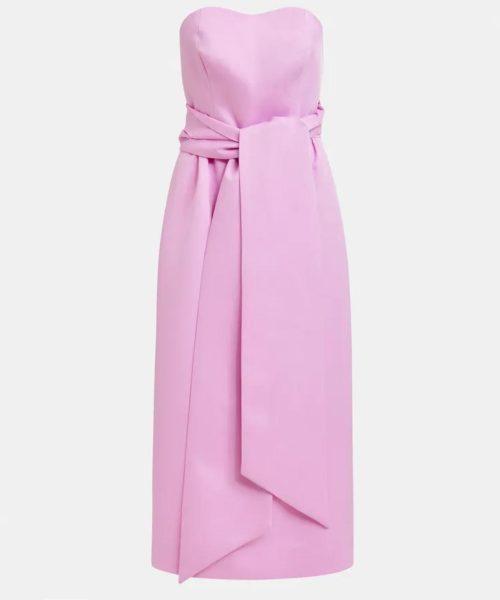 ESSENTIEL ANTWERP Robe bandeau portefeuille mi-longue rose RIVE GAUCHE