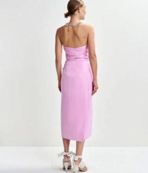 ESSENTIEL ANTWERP Robe bandeau portefeuille mi-longue rose