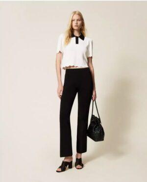 TWINSET Pantalon évasé en maille Boutique rive gauche Belfort