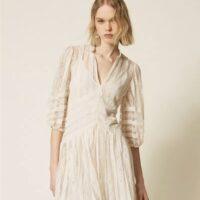 TWINSET Robe courte en dentelle avec rayures Rive Gauche Belfort