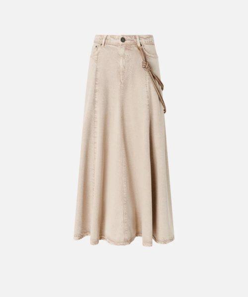 PINKO Jupe midi en denim à corde bijou RIVE GAUCHE BELFORT