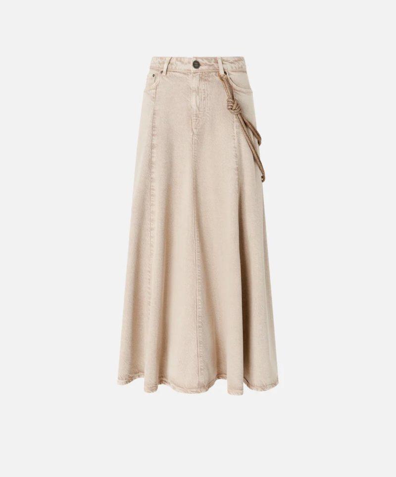PINKO Jupe midi en denim à corde bijou RIVE GAUCHE BELFORT
