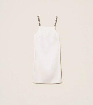 TWINSET Robe courte en satin duchesse avec broderie