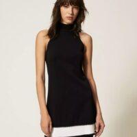TWINSET Robe courte en maille bicolore Rive Gauche Belfort