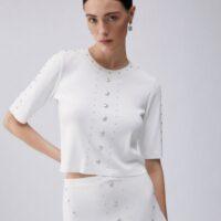 LIU.JO Top en maille avec clous boutique rive gauche Belfort