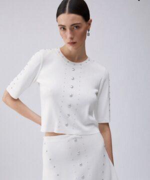 LIU.JO Top en maille avec clous boutique rive gauche Belfort