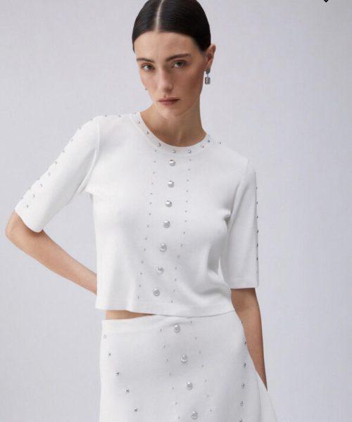 LIU.JO Top en maille avec clous boutique rive gauche Belfort