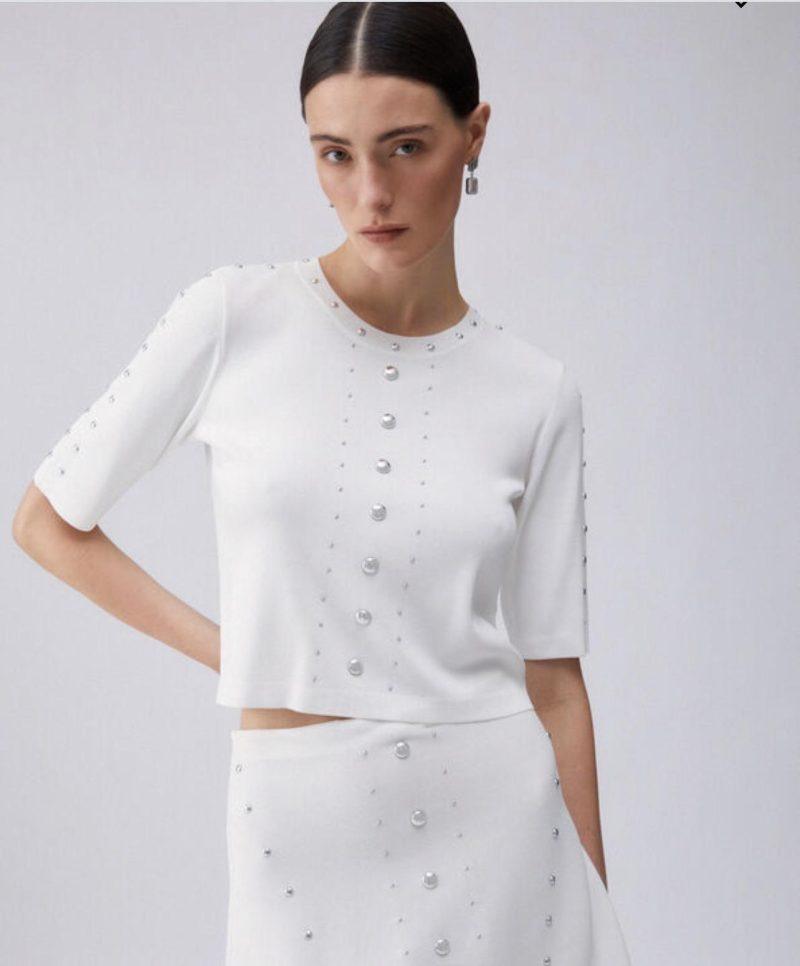 LIU.JO Top en maille avec clous boutique rive gauche Belfort