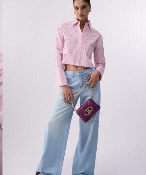 LIU.JO Chemise boxy avec broderies de pierres Boutique rive gauche belfort