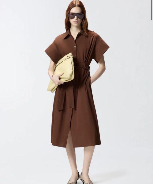 PINKO Robe chemise midi ceinturée