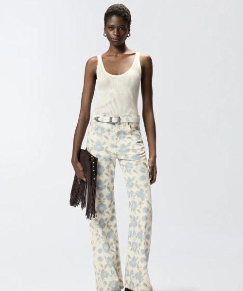 PINKO Pantalon wide leg à imprimé Cottage Flower
