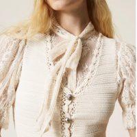 TWINSET Gilet en maille avec crochet