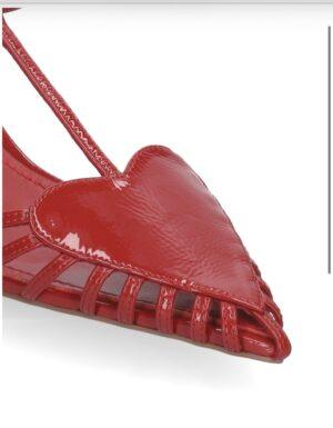 Escarpins, may rouge avec détails, cœur